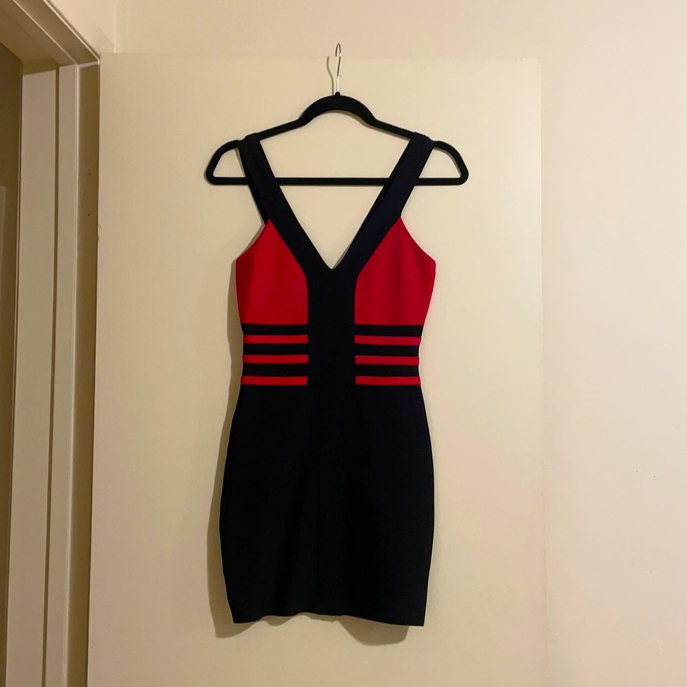 Marciano red and black bandage dress (Size S)
